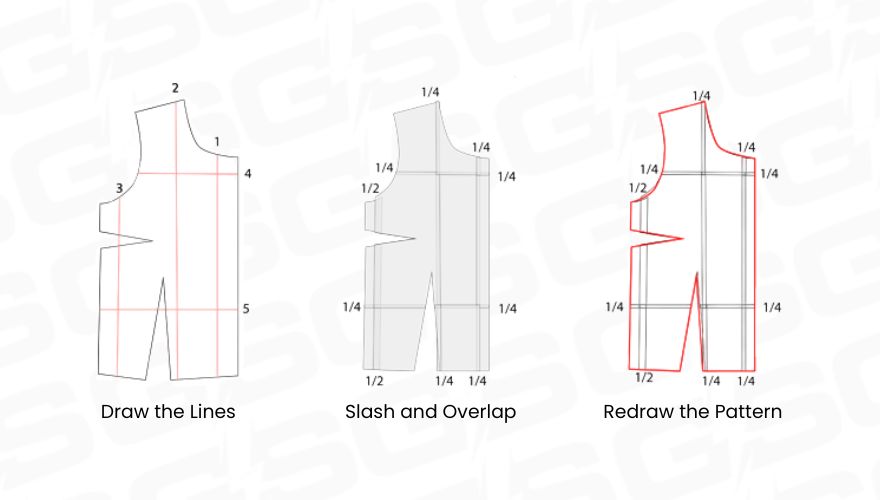 Grading a bodice pattern up and down for a great fit using slash and spread method