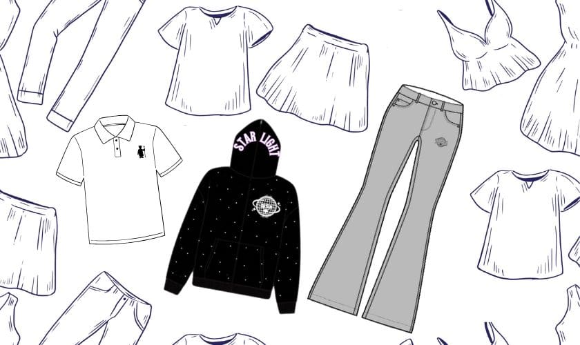 apparel fashion flat sketches
