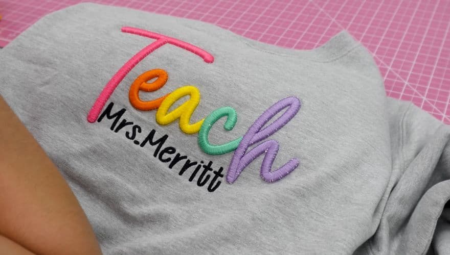3d or puff embroidery on a tee by Gears Sphere